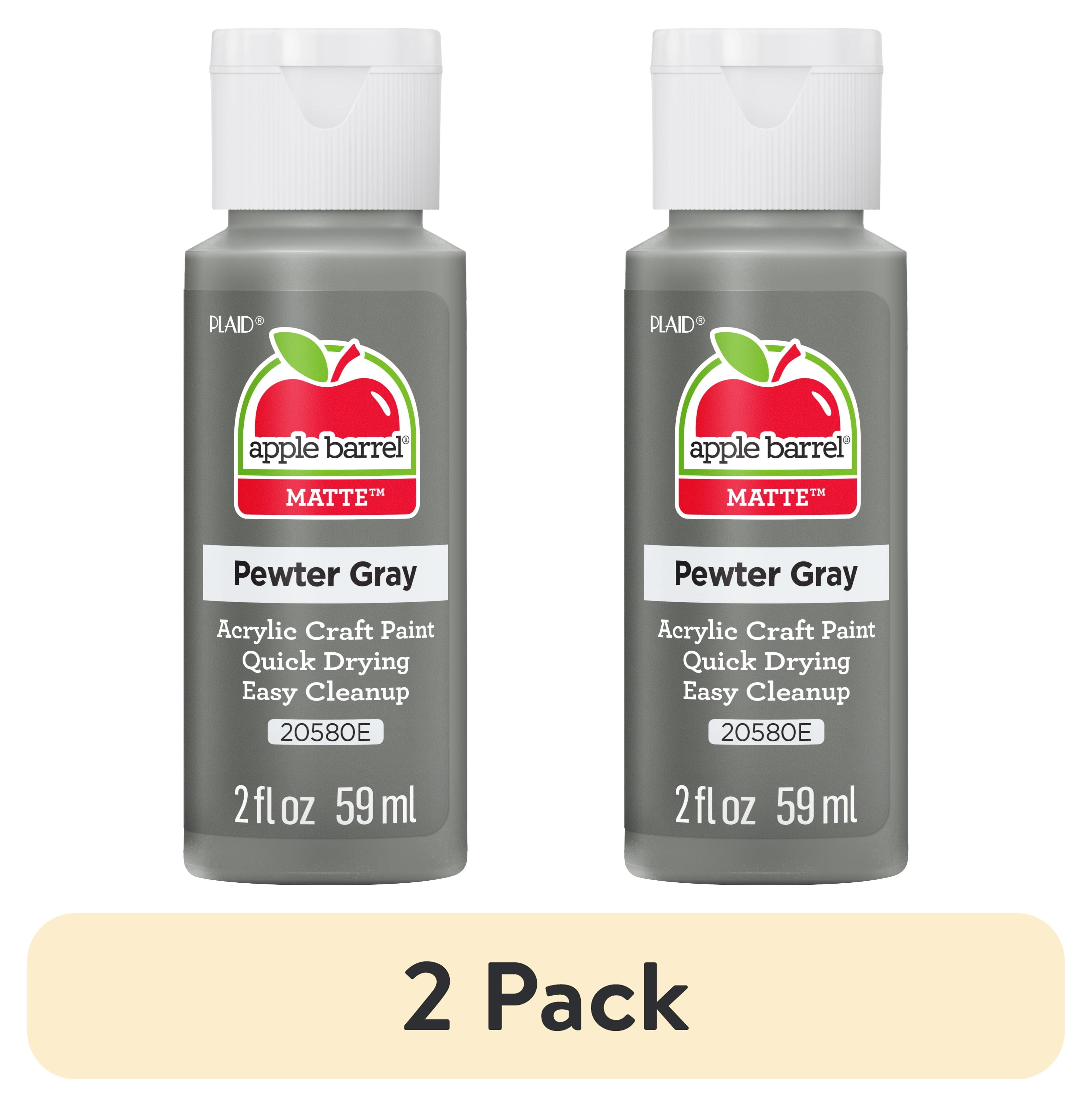 (2 pack) Apple Barrel Acrylic Craft Paint, Matte Finish, Pewter Grey, 2 fl oz