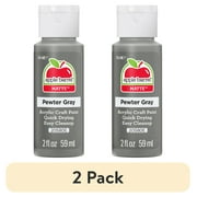 (2 pack) Apple Barrel Acrylic Craft Paint, Matte Finish, Pewter Grey, 2 fl oz