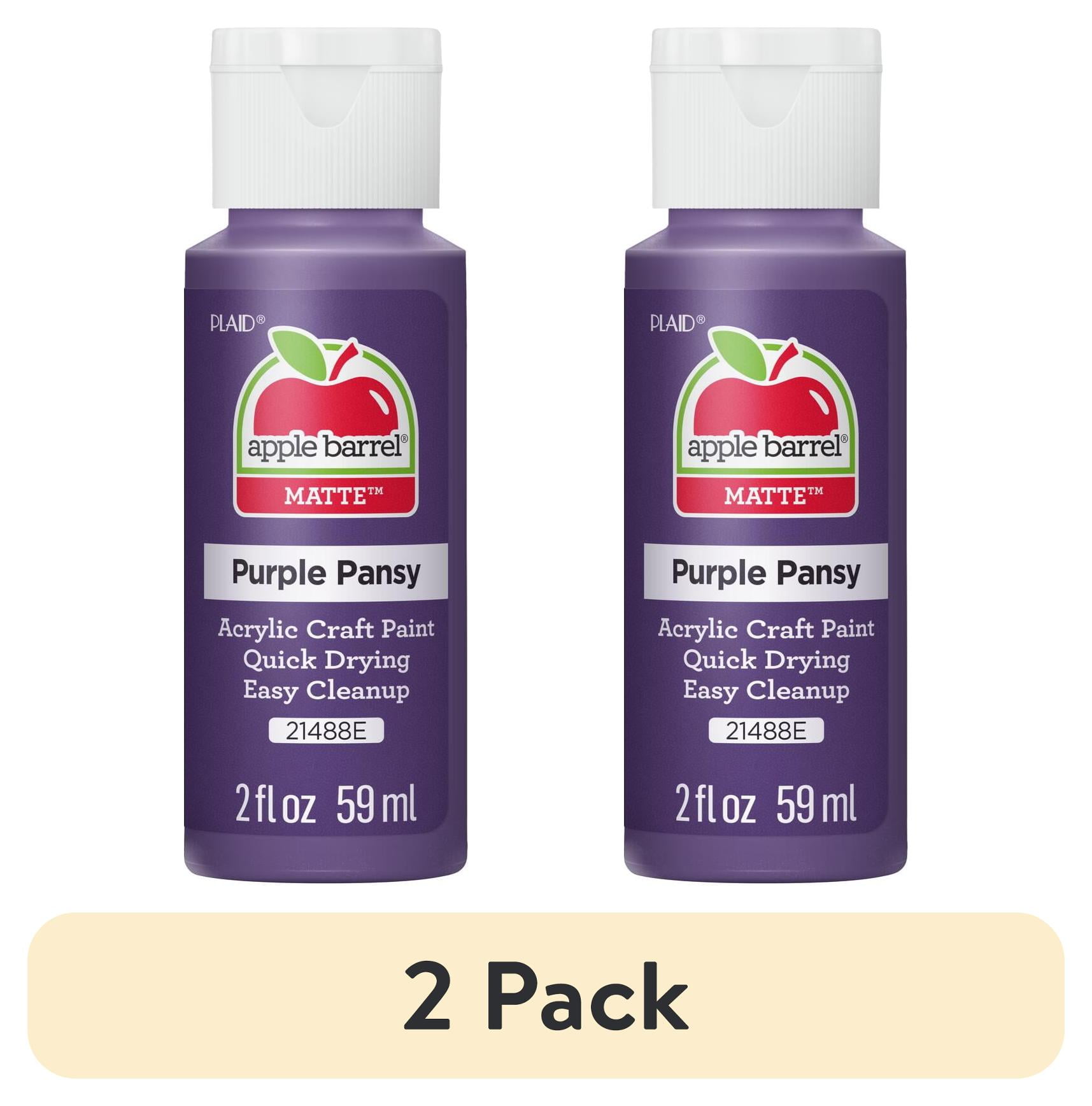 (2 pack) Apple Barrel Acrylic Craft Paint, Matte Finish, Purple Pansy, 2 fl oz
