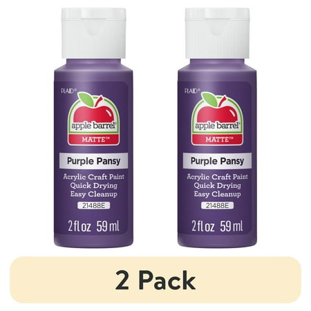 (2 pack) Apple Barrel Acrylic Craft Paint, Matte Finish, Purple Pansy, 2 fl oz