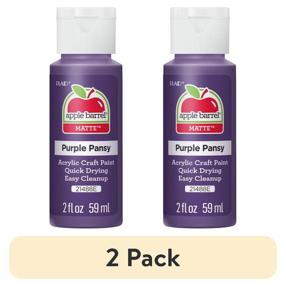 (2 pack) Apple Barrel Acrylic Craft Paint, Matte Finish, Purple Pansy, 2 fl oz