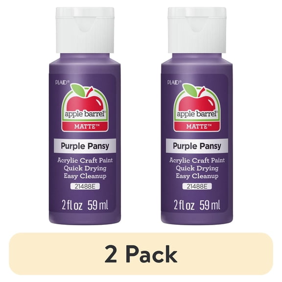(2 pack) Apple Barrel Acrylic Craft Paint, Matte Finish, Purple Pansy, 2 fl oz