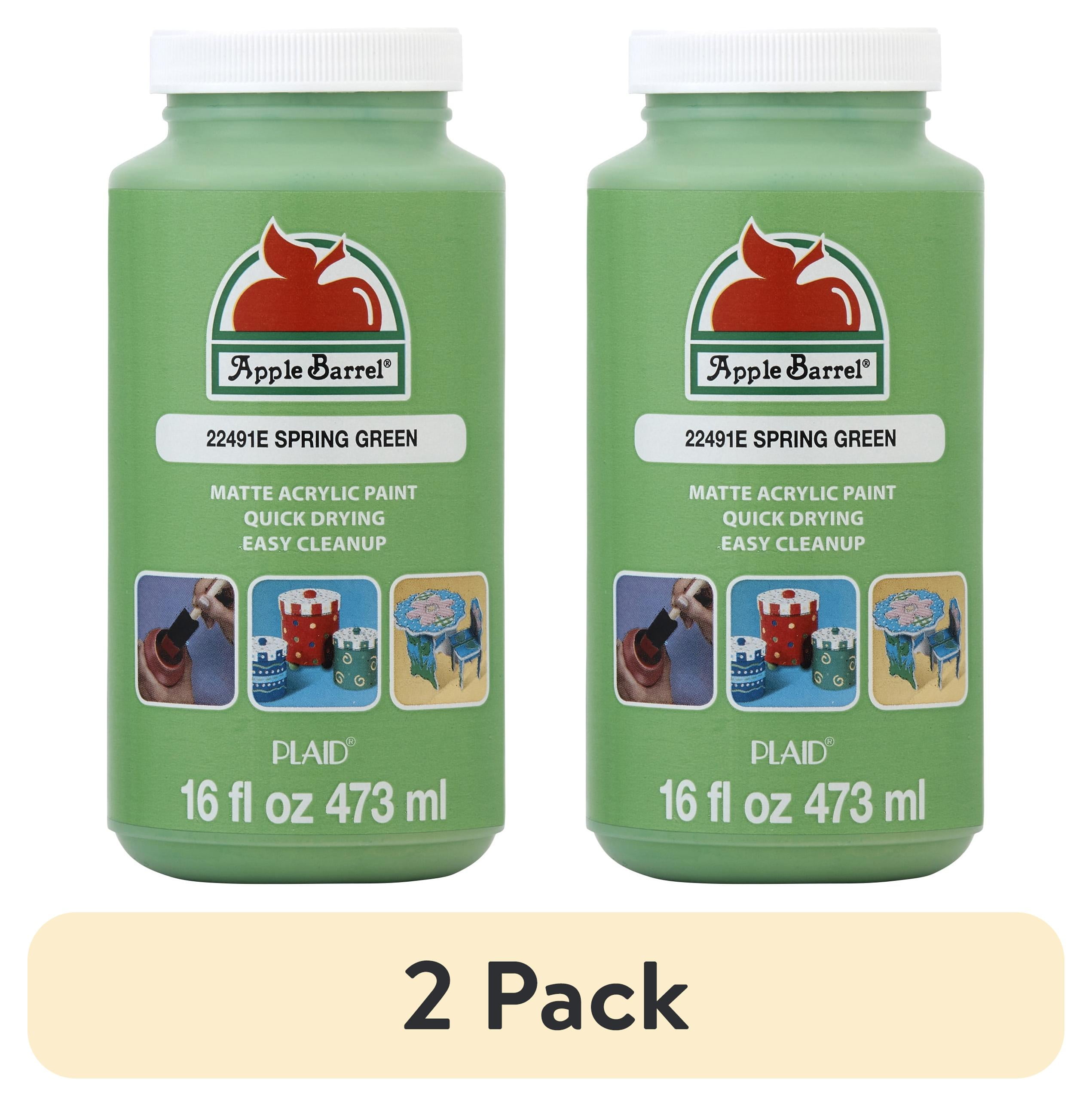 (2 pack) Apple Barrel Acrylic Craft Paint, Matte Finish, Spring Green, 16 fl oz