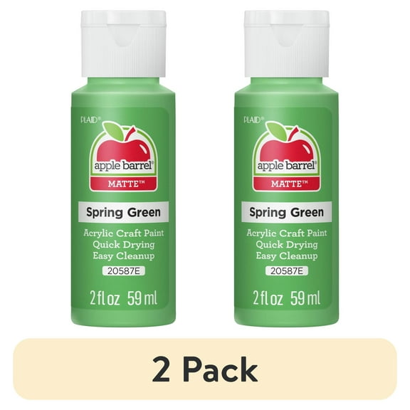(2 pack) Apple Barrel Acrylic Craft Paint, Matte Finish, Spring Green, 2 fl oz
