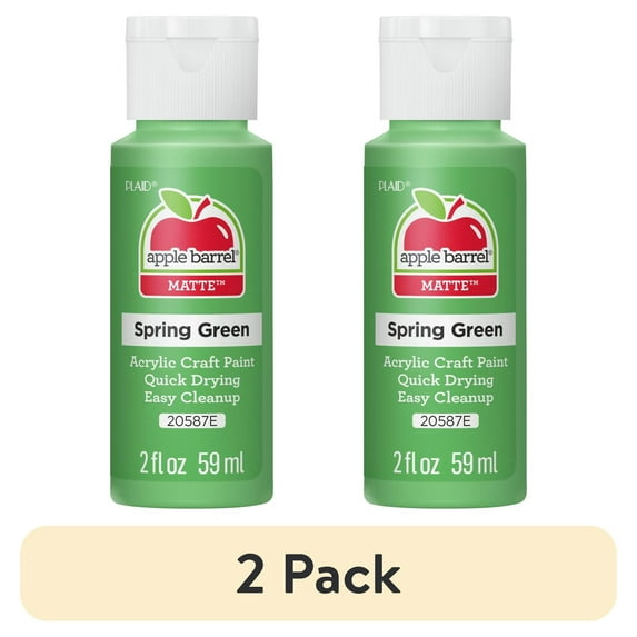 (2 pack) Apple Barrel Acrylic Craft Paint, Matte Finish, Spring Green, 2 fl oz