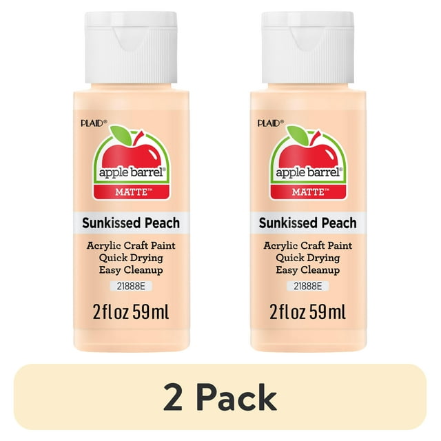 (2 pack) Apple Barrel Acrylic Craft Paint, Matte Finish, Sunkissed Peach, 2 fl oz