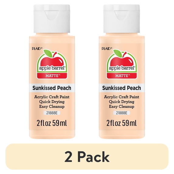 (2 pack) Apple Barrel Acrylic Craft Paint, Matte Finish, Sunkissed Peach, 2 fl oz