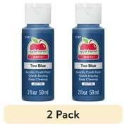 (2 pack) Apple Barrel Acrylic Craft Paint, Matte Finish, Too Blue, 2 fl oz