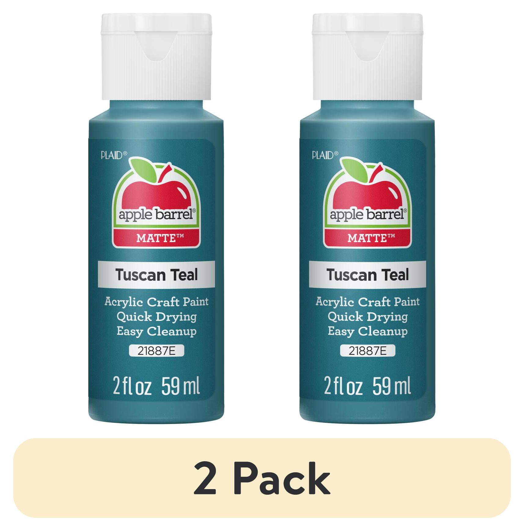 (2 pack) Apple Barrel Acrylic Craft Paint, Matte Finish, Tuscan Teal, 2 fl oz