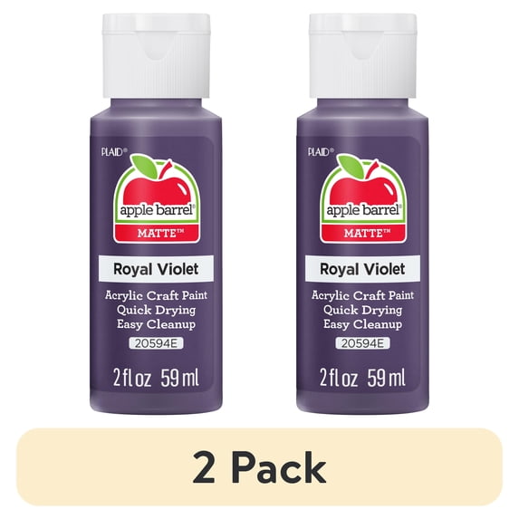 (2 pack) Apple Barrel Acrylic Craft Paint, Matte Finish, Royal Violet, 2 fl oz