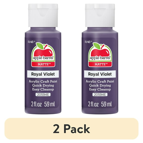 (2 pack) Apple Barrel Acrylic Craft Paint, Matte Finish, Royal Violet, 2 fl oz