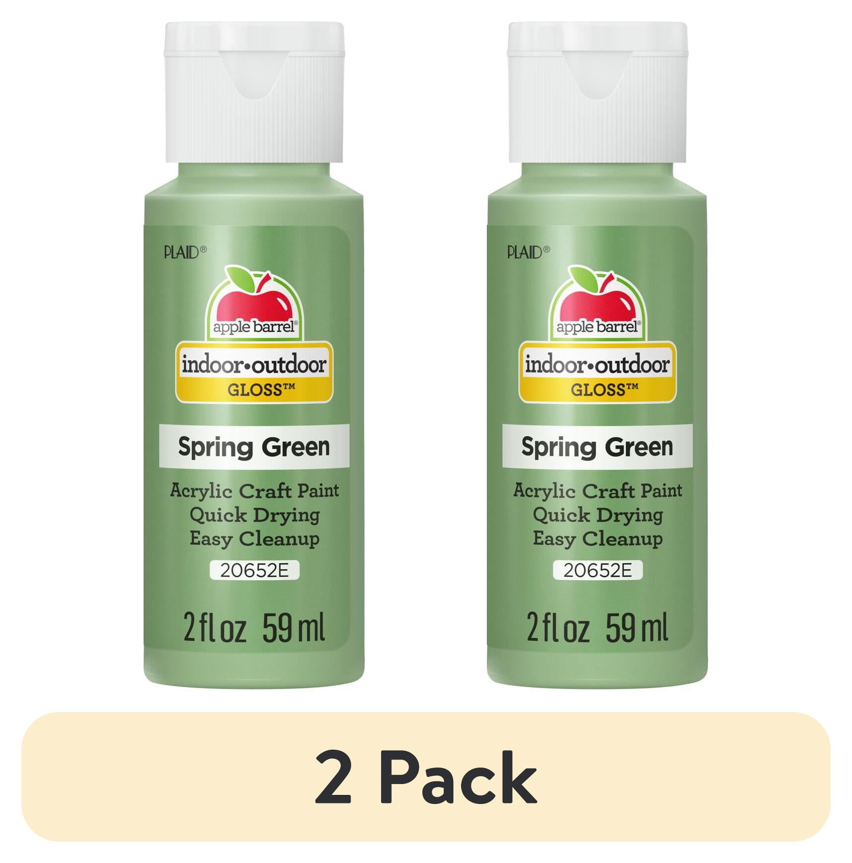 (2 pack) Apple Barrel Acrylic Craft Paint, Gloss Finish, Spring Green, 2 fl oz