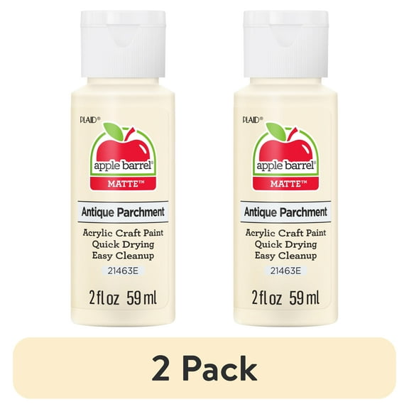(2 pack) Apple Barrel Acrylic Craft Paint, Matte Finish, Antique Parchment, 2 fl oz