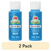 (2 pack) Apple Barrel Multi-Surface Craft Paint, Satin Finish, Electric Blue, 2 fl oz
