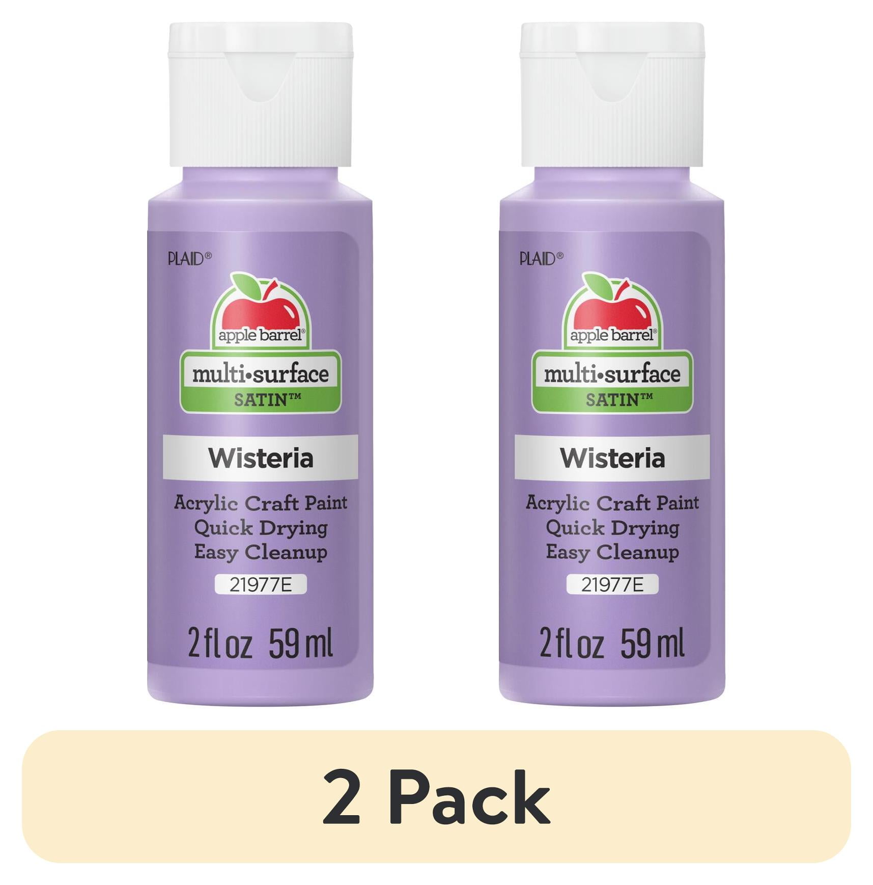 (2 pack) Apple Barrel Multi-Surface Acrylic Craft Paint, Satin Finish, Wisteria, 2 fl oz