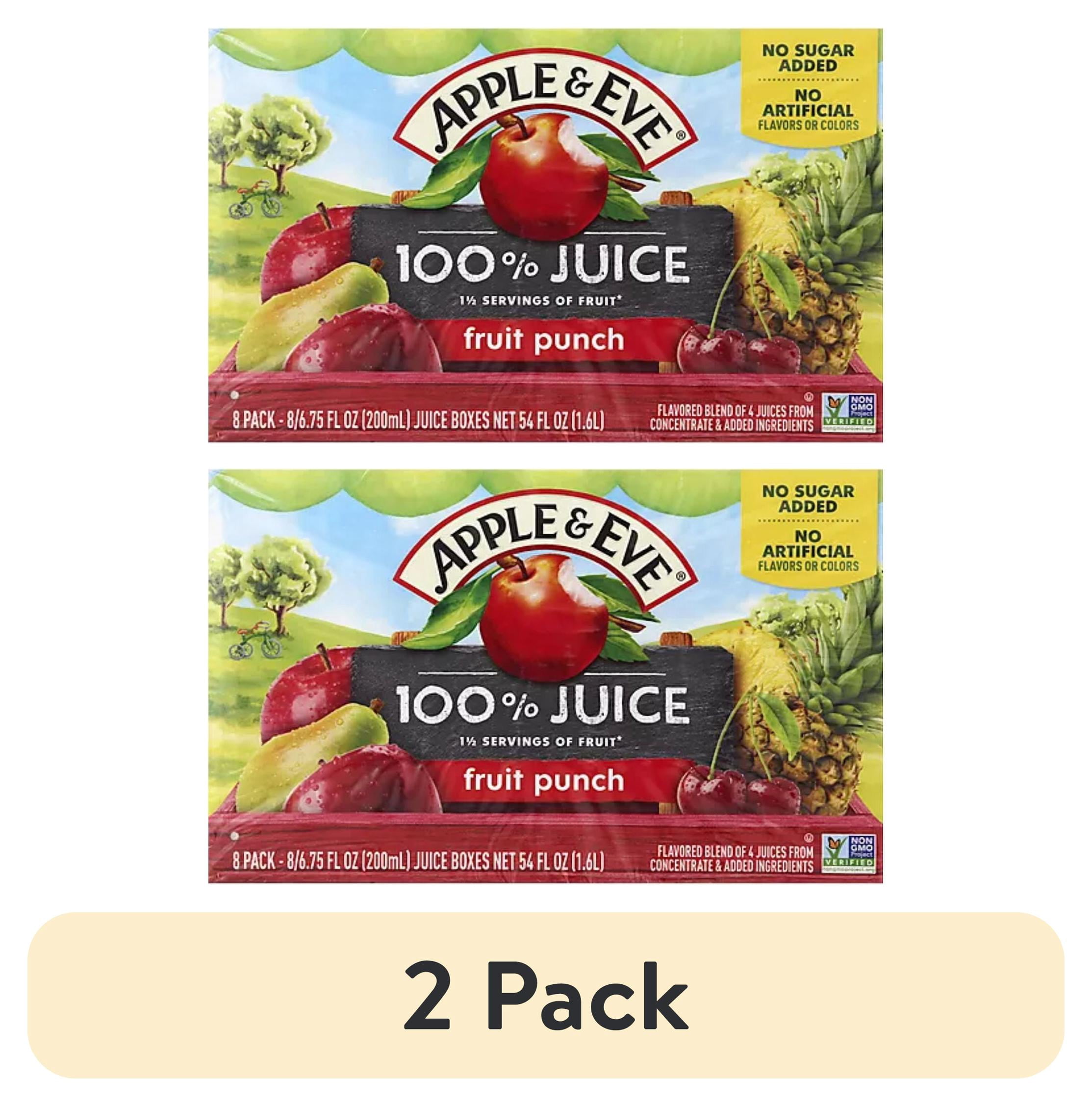 (2 pack) Apple & Eve Fruit Punch 100% Juice, 6.75 fl oz, 8 Count