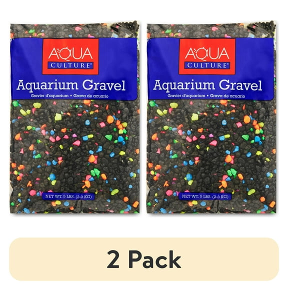 (2 pack) Aqua Culture Aquarium Gravel Mix, Neon Starry Night, 5-Pound