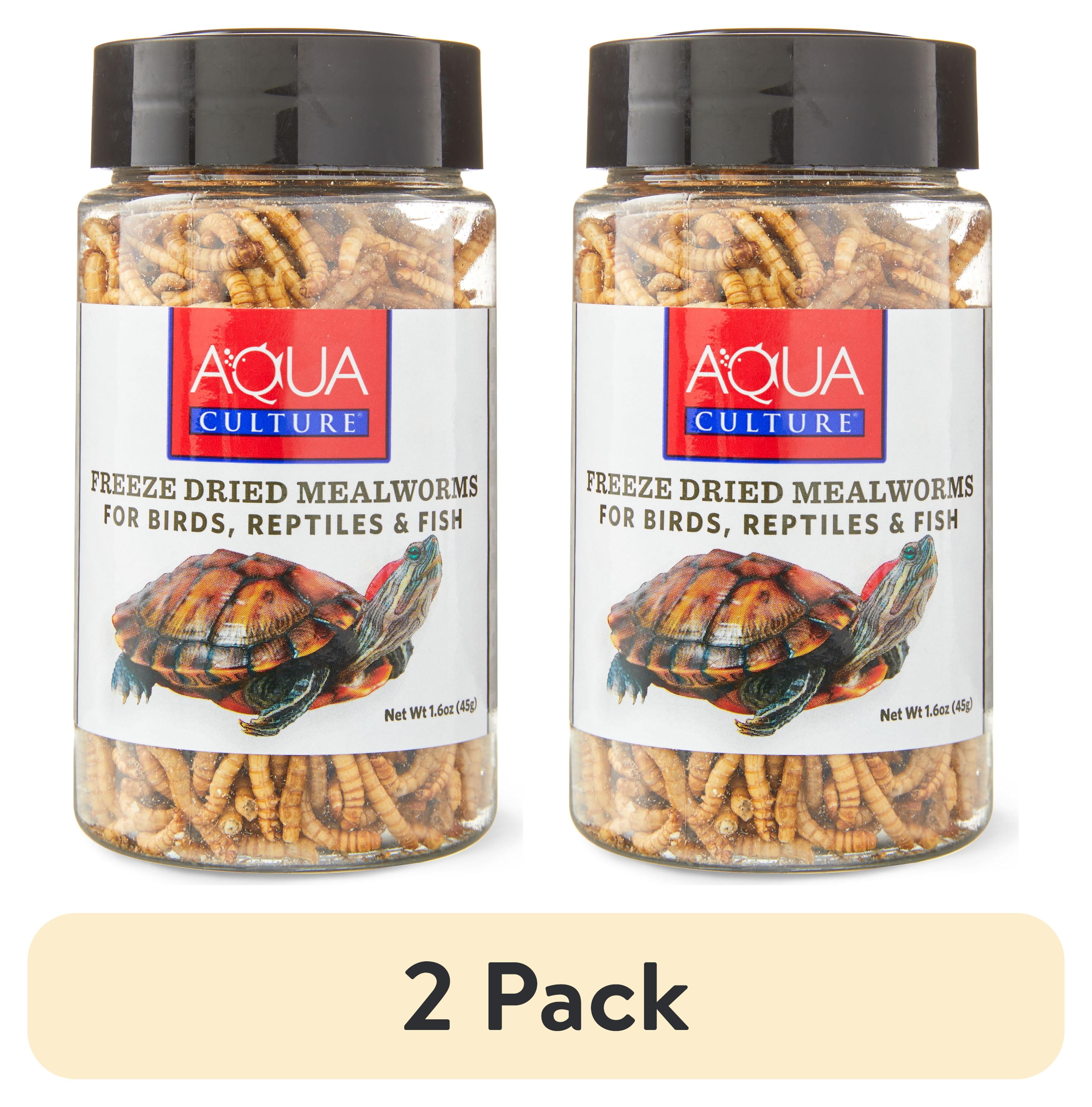 (2 pack) Aqua Culture Freeze-Dried Mealworms for Birds, Reptiles & Fish, 1.6 oz
