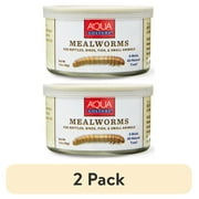 (2 pack) Aqua Culture Mealworms for Reptiles, Birds, Fish, and Small Animals, 1.2 oz
