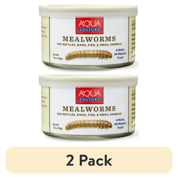 (2 pack) Aqua Culture Mealworms for Reptiles, Birds, Fish, and Small Animals, 1.2 oz