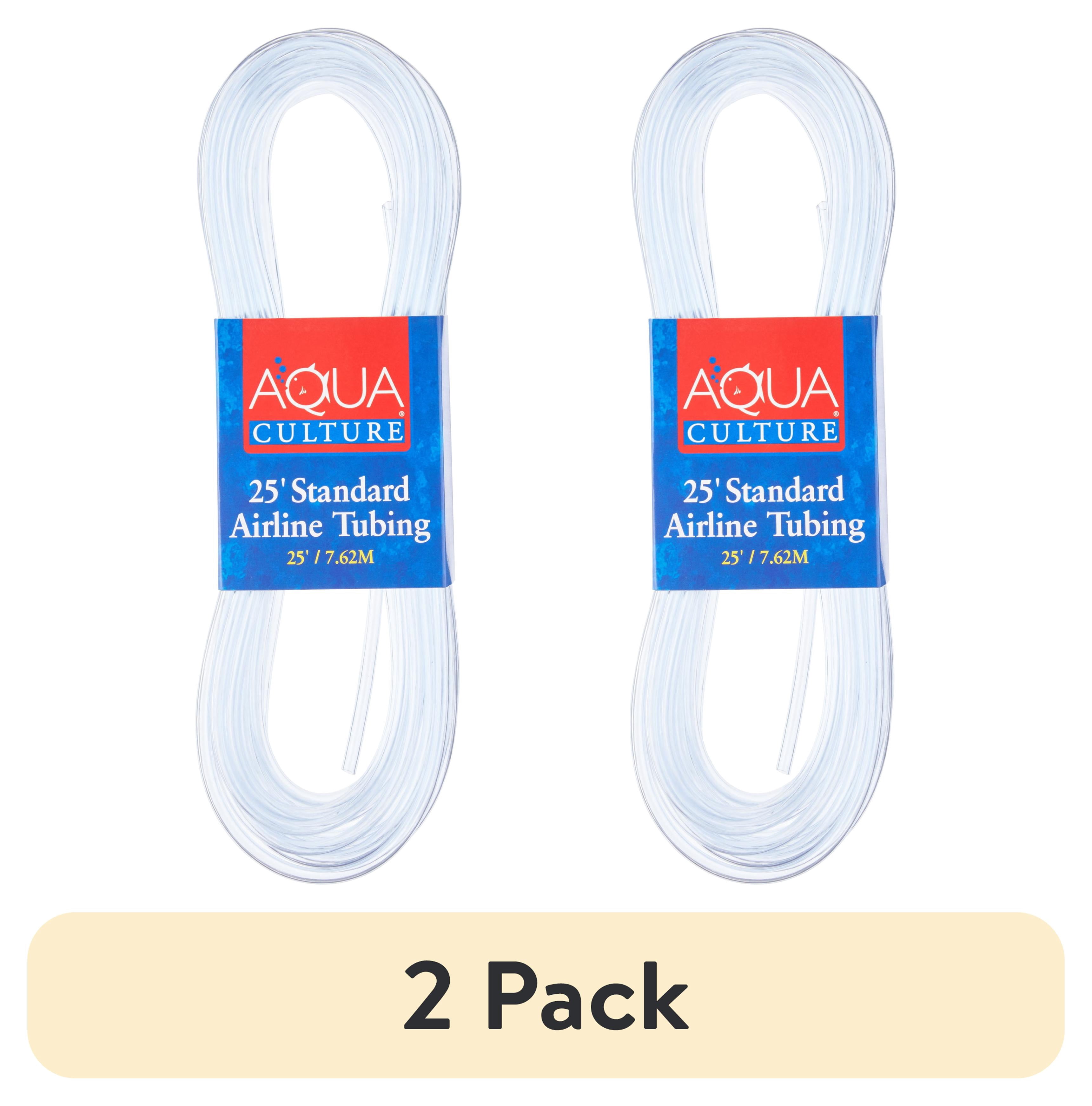 (2 pack) Aqua Culture Standard Airline Tubing for Aquarium Parts, 25', 1 Count