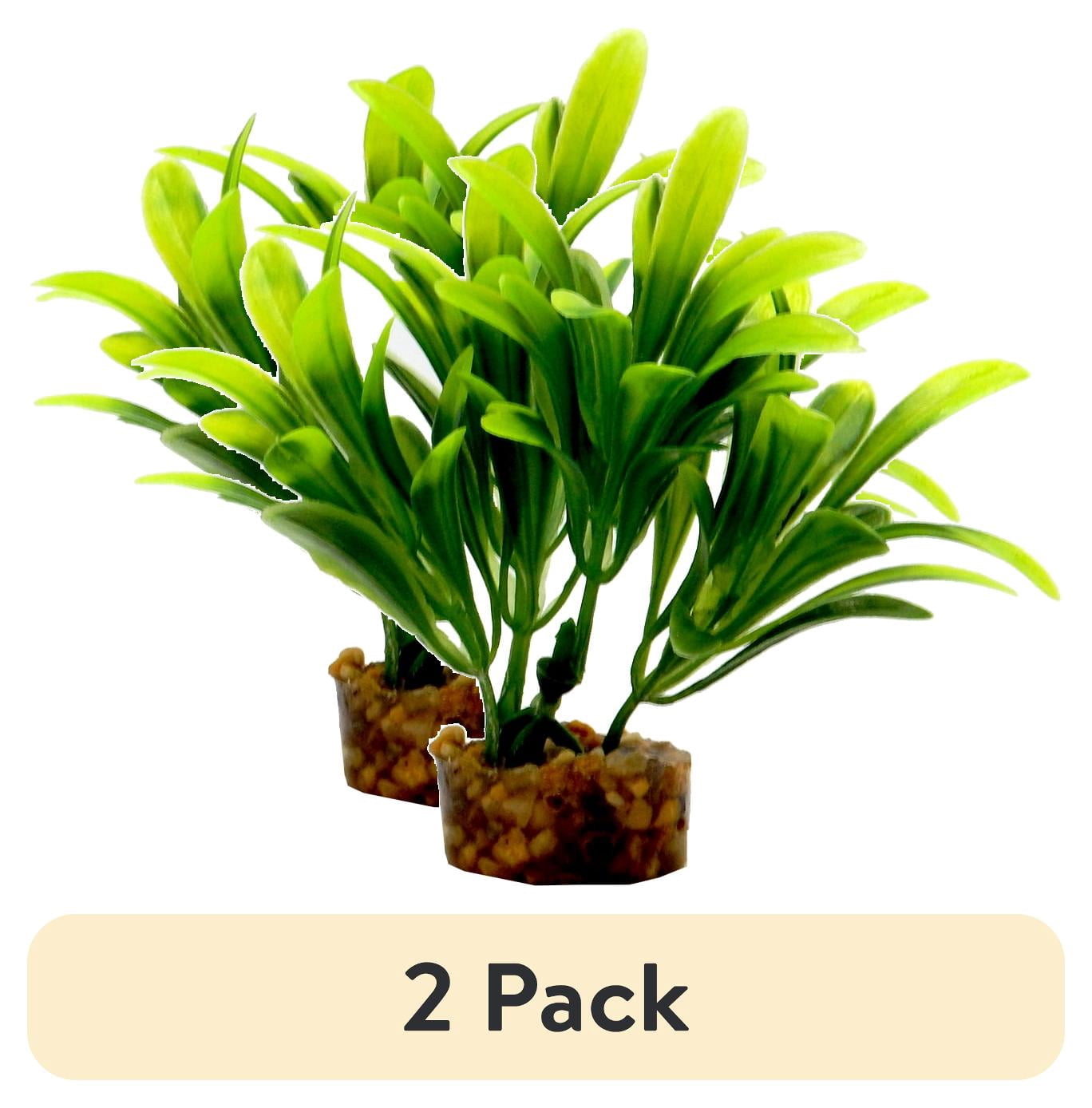 (2 pack) Aqua Culture Value Aquarium Plant Decoration - Green