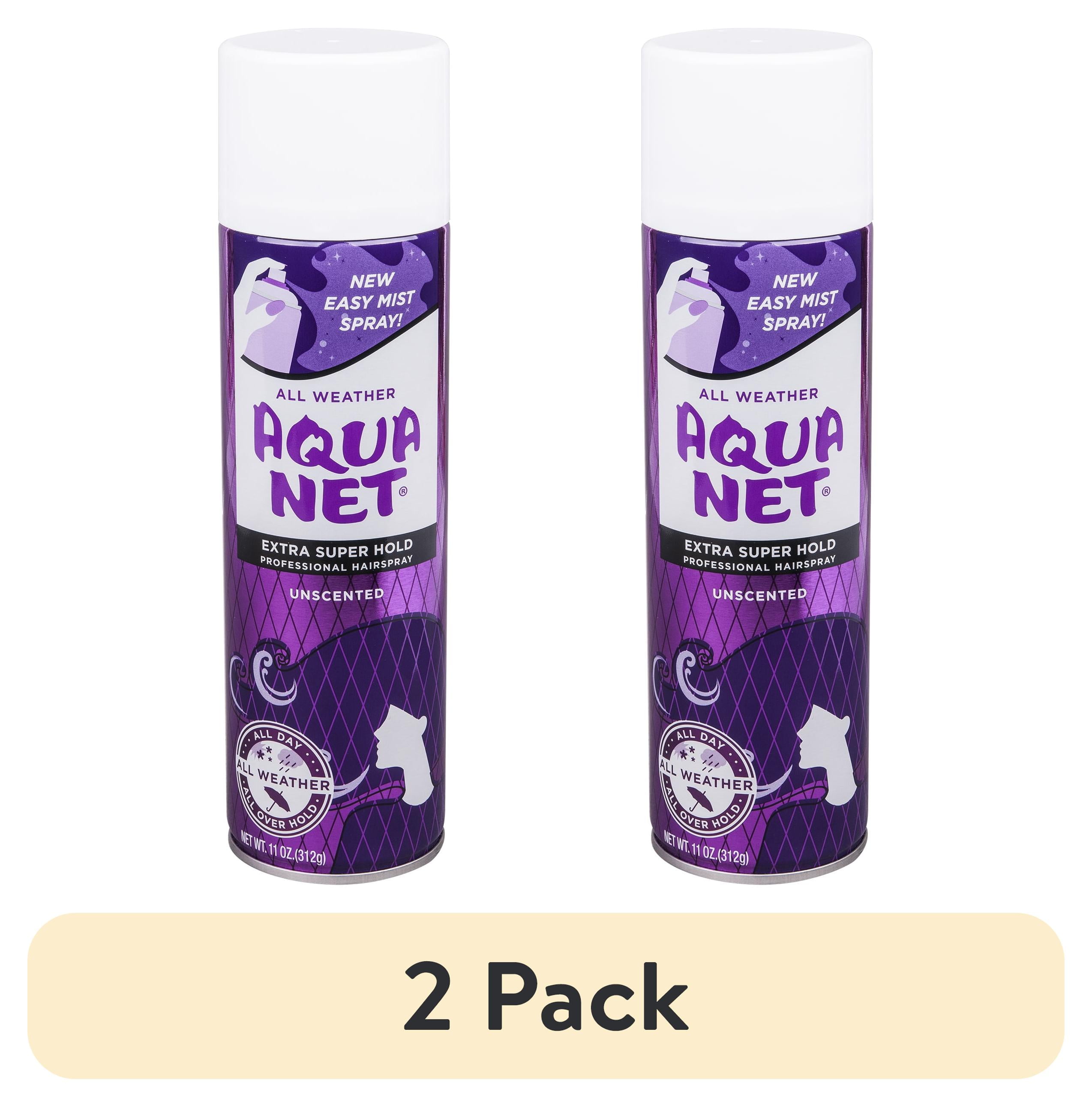 (2 pack) Aqua Net Hairspray, Extra Super Hold, Unscented, 11 oz Aerosol ...