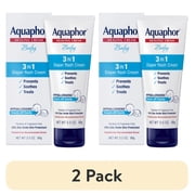 2 pack Aquaphor Baby Diaper Rash Cream with Zinc Oxide, 3-in-1 Diaper Rash Relief, 3.5 oz