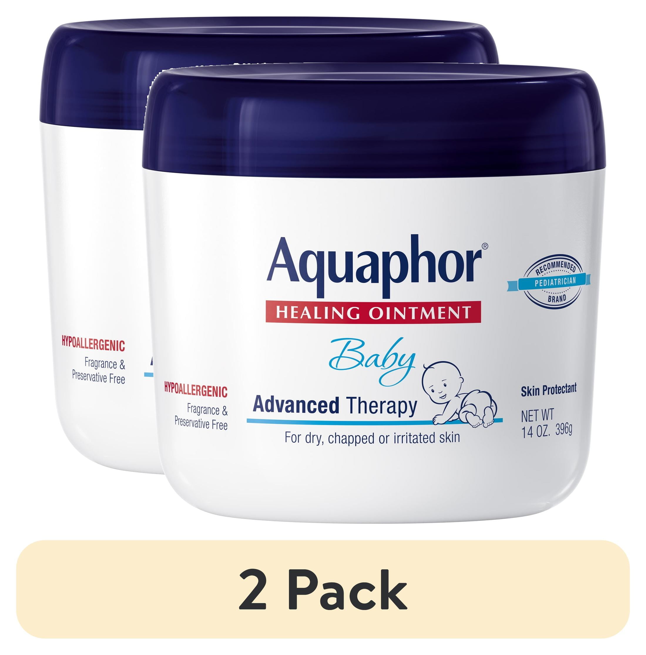 (2 pack) Aquaphor Baby Healing Ointment, Baby Skin Care and Diaper Rash, 14 oz