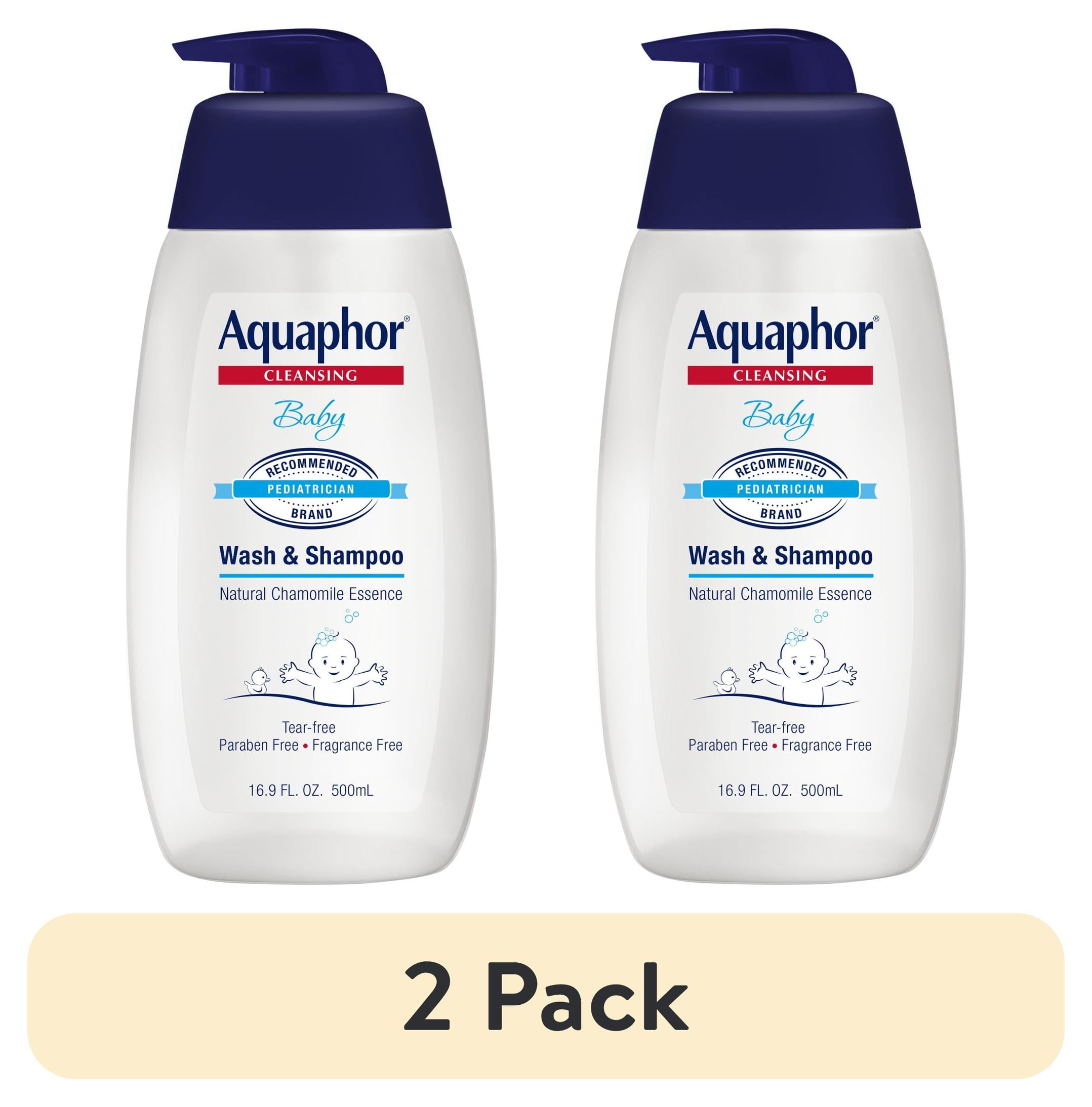 (2 pack) Aquaphor Baby Wash & Shampoo, Fragrance Free and Tear Free for Baby's Sensitive Skin, 16.9 fl oz