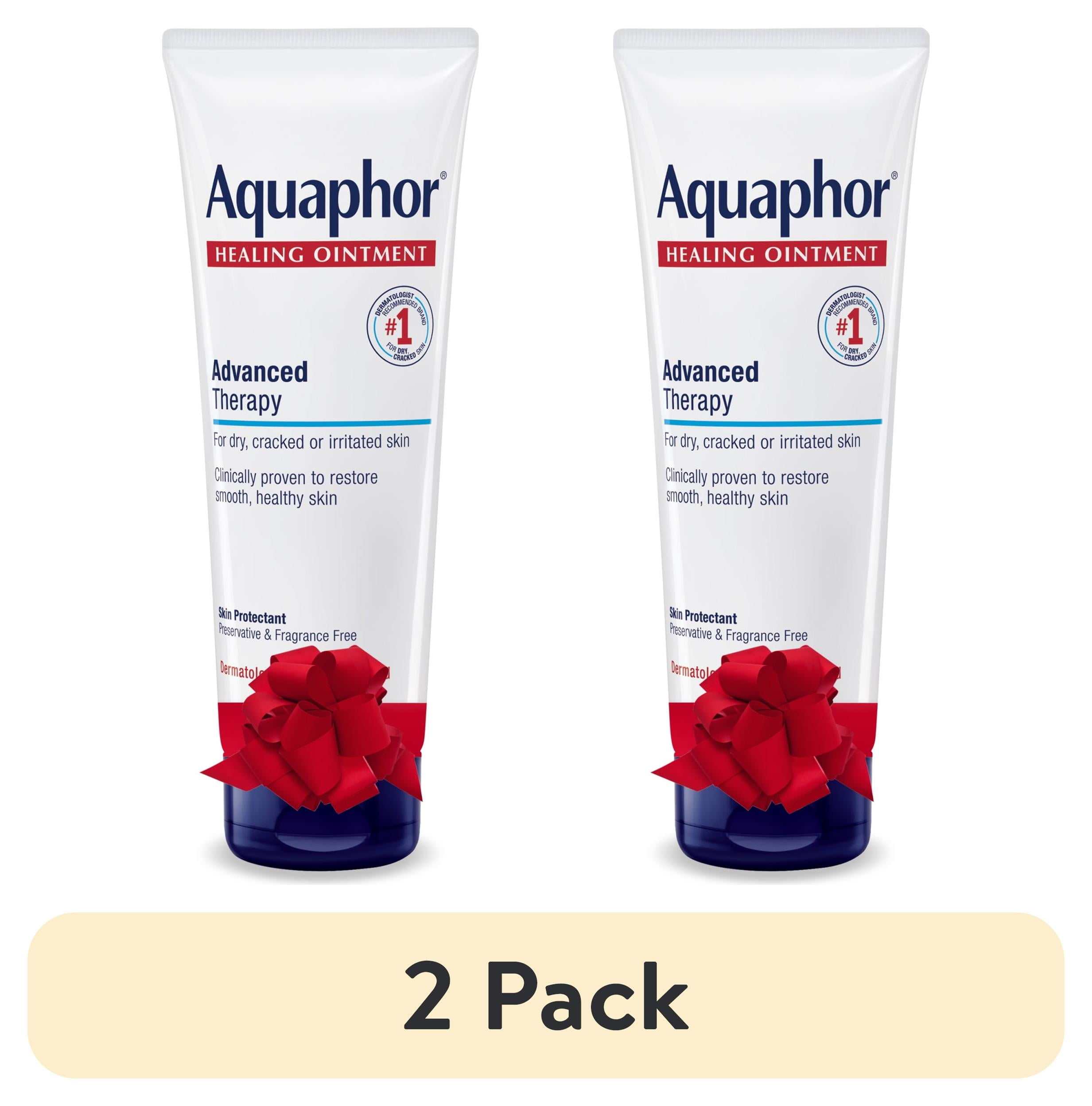 (2 pack) Aquaphor Healing Ointment Skin Protectant, Fragrance Free, Holiday Gifts, 7 oz
