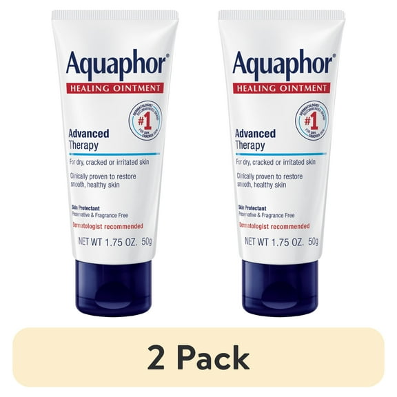(2 pack) Aquaphor Healing Ointment Skin Protectant for Dry, Cracked, Irritated Skin, Travel Size, 1.75 oz
