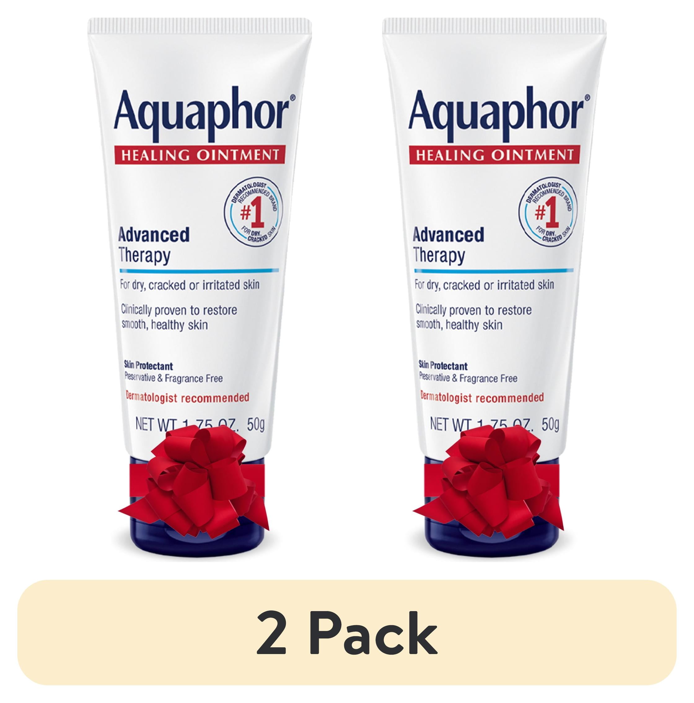 (2 pack) Aquaphor Healing Ointment Skin Protectant for Dry, Cracked, Irritated Skin, Travel Size, 1.75 oz