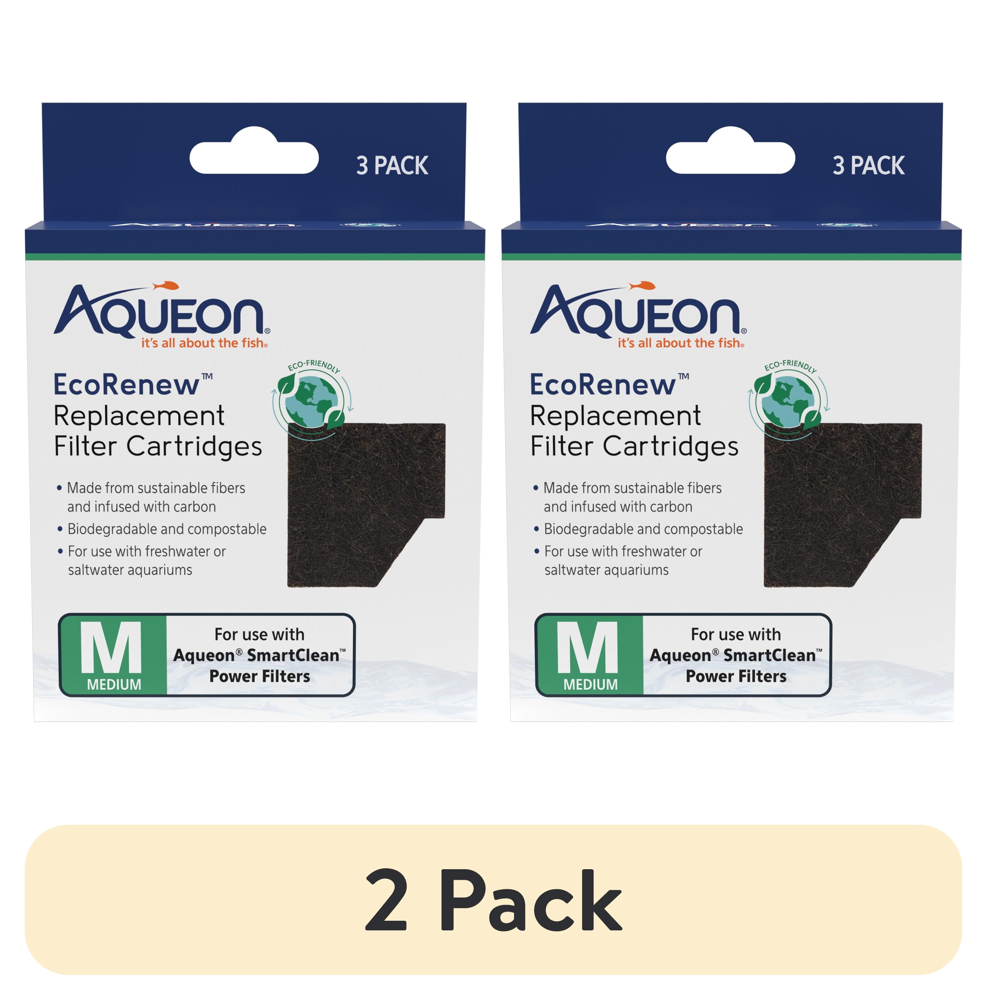 (2 pack) Aqueon EcoRenew Replacement Filter Cartridges Medium, 3-Pack