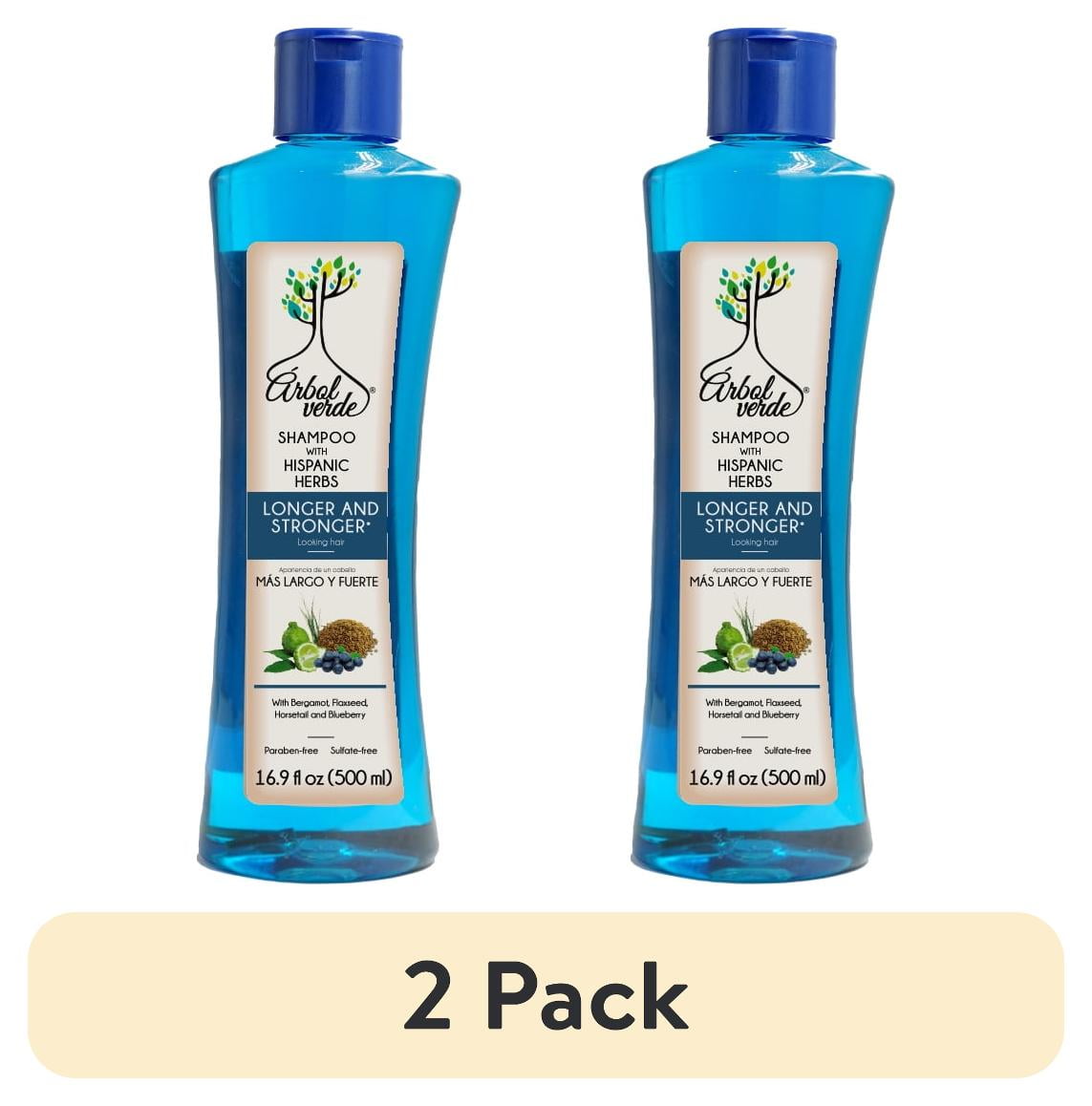 (2 pack) Arbol Verde Natural Hair Growth Shampoo with Natural Plants, 16.9 fl oz