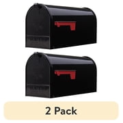 (2 pack) Architectural Mailboxes Elite Galvanized Steel, Large, Post-Mount Mailbox in Black