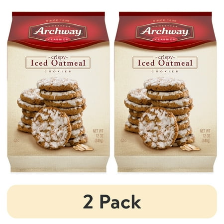 (2 pack) Archway Cookies, Crispy Iced Oatmeal Cookies, 12 oz