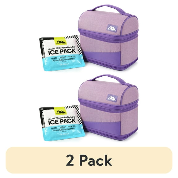 (2 pack) Arctic Zone Expandable Lunch Box with Ice Pack, Lavender Purple