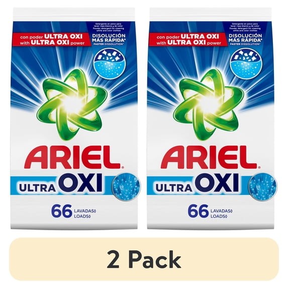 (2 pack) Ariel Laundry Detergent Powder, Oxi, Original Scent, 105 oz, 66 Loads
