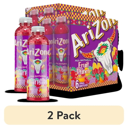 (2 pack) AriZona Fruit Punch Juice Cocktail - Tall Boy 20 fl oz (pack of 6)