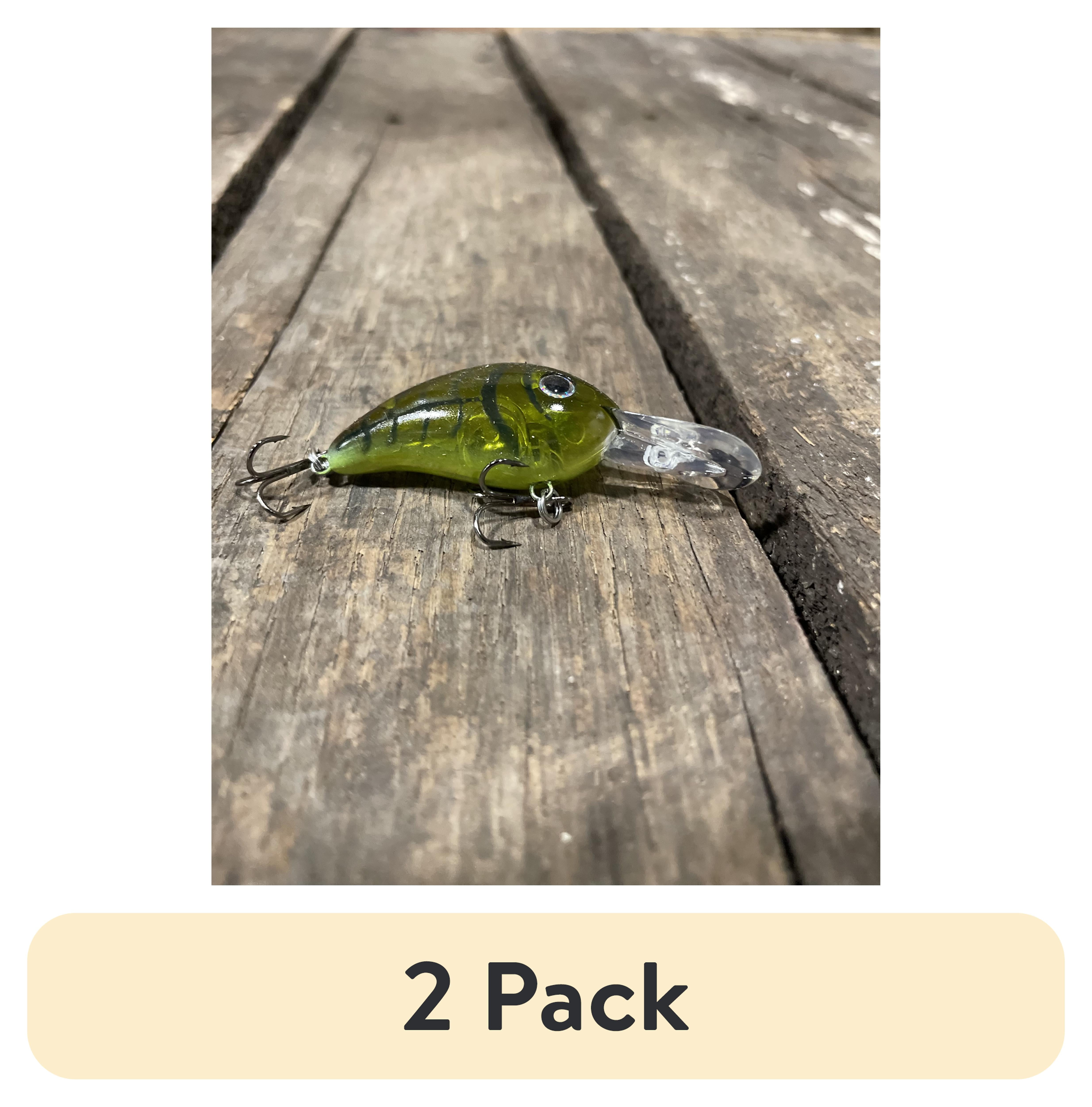 (2 pack) Arkie Lures 220 Series Crankbait Fishing Lure, Phantom Green