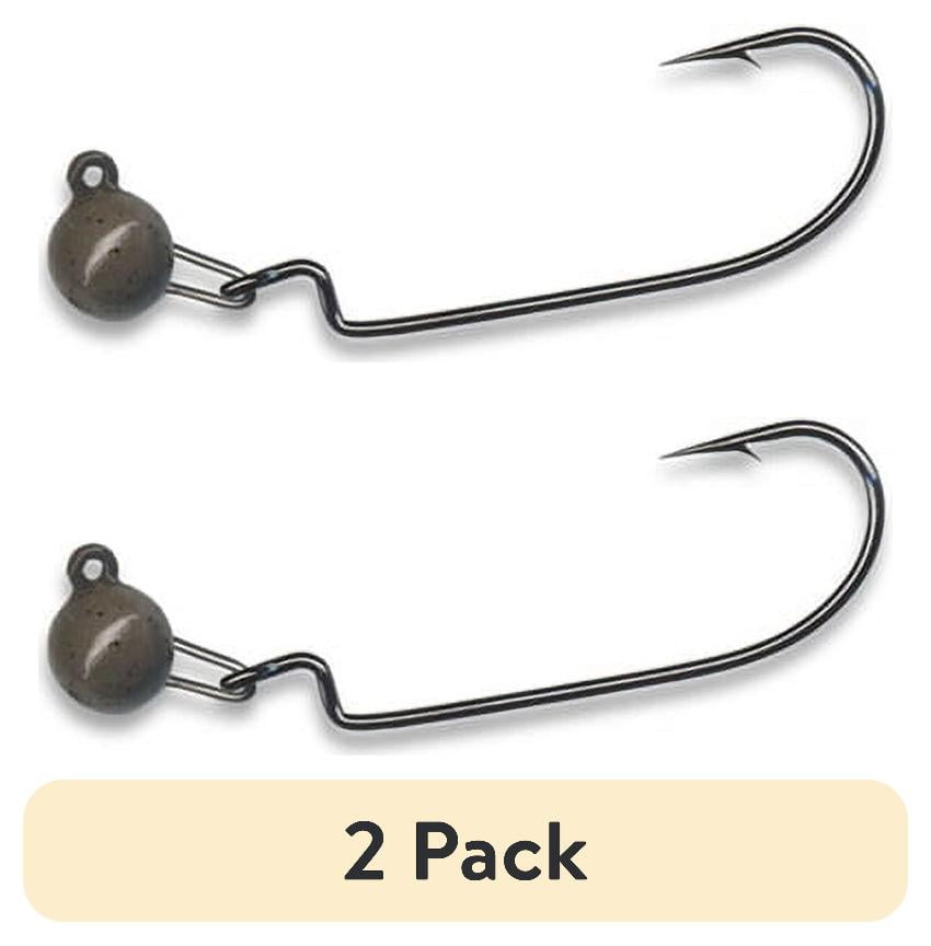 (2 pack) Arkie Lures U-Head Finesse Worm Fishing Lure, Black Nickle, Size 1/8 oz.