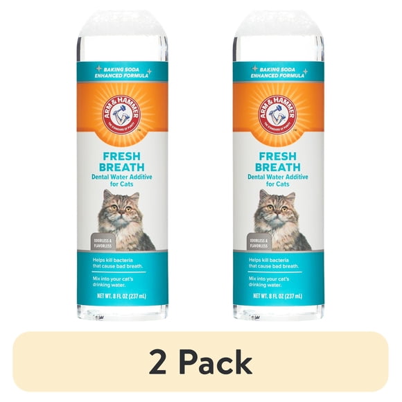 (2 pack) Arm & Hammer Advanced Care Dental Cleaning Water Additive for Cats, Mint Flavor, 8 fl oz