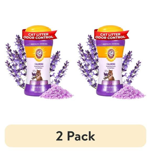 (2 pack) Arm & Hammer Cat Litter Deodorizing Crystals, Lavender & Vanilla Scent 15 oz