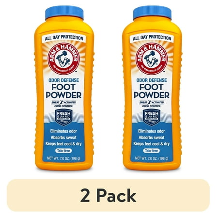 (2 pack) Arm & Hammer Fresh Scent Odor Defense Foot Powder, 7 oz