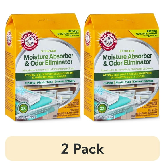 (2 pack) Arm & Hammer Disposable Storage Moisture Absorber and Odor Eliminator, 10.5 oz.