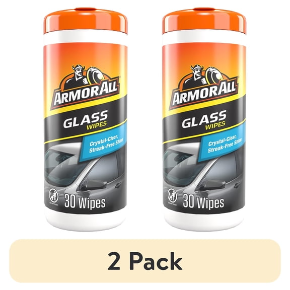 (2 pack) Armor All Automotive Ammonia Free Glass Cleaner Wipes, 30 Count
