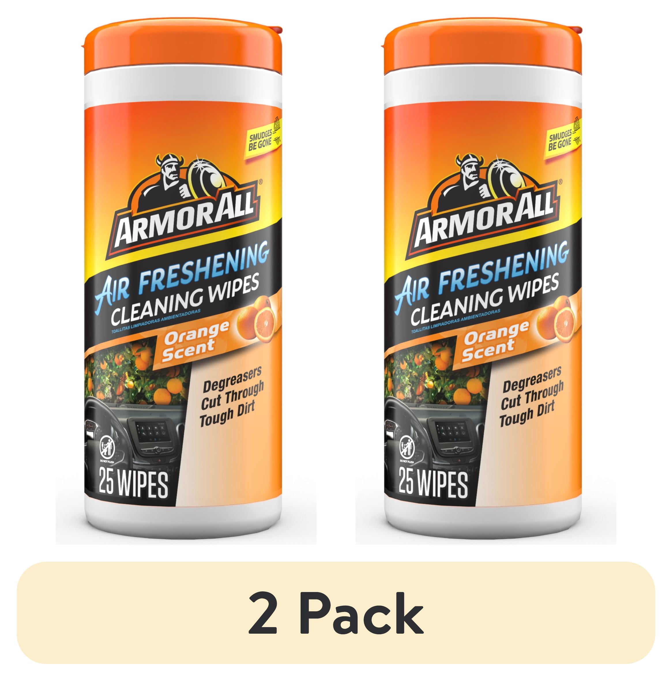 (2 pack) Armor All Interior Car Cleaning Wipes in Orange Scent, 25 Count