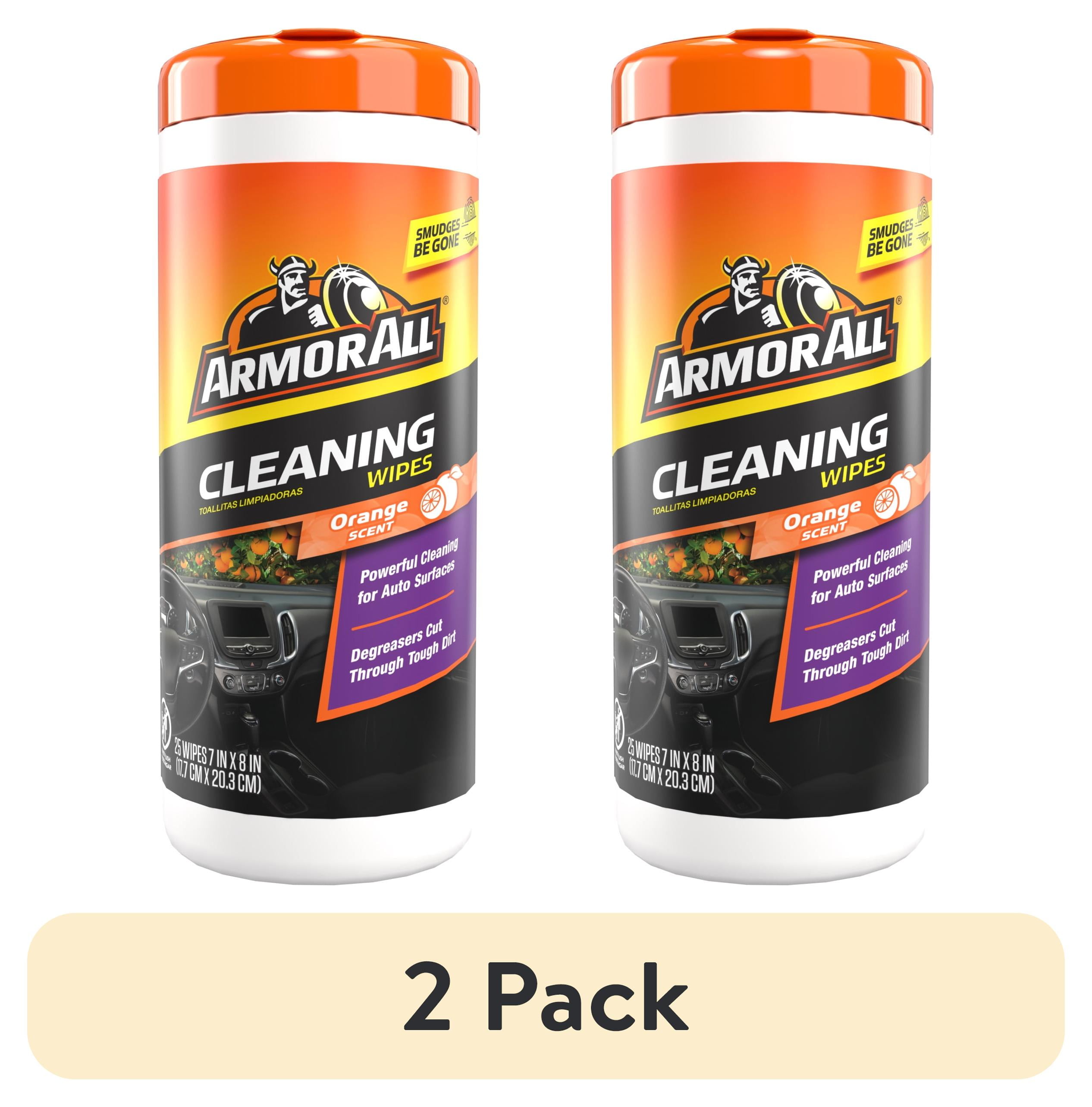 (2 pack) Armor All Interior Car Cleaning Wipes in Orange Scent, 25 Count