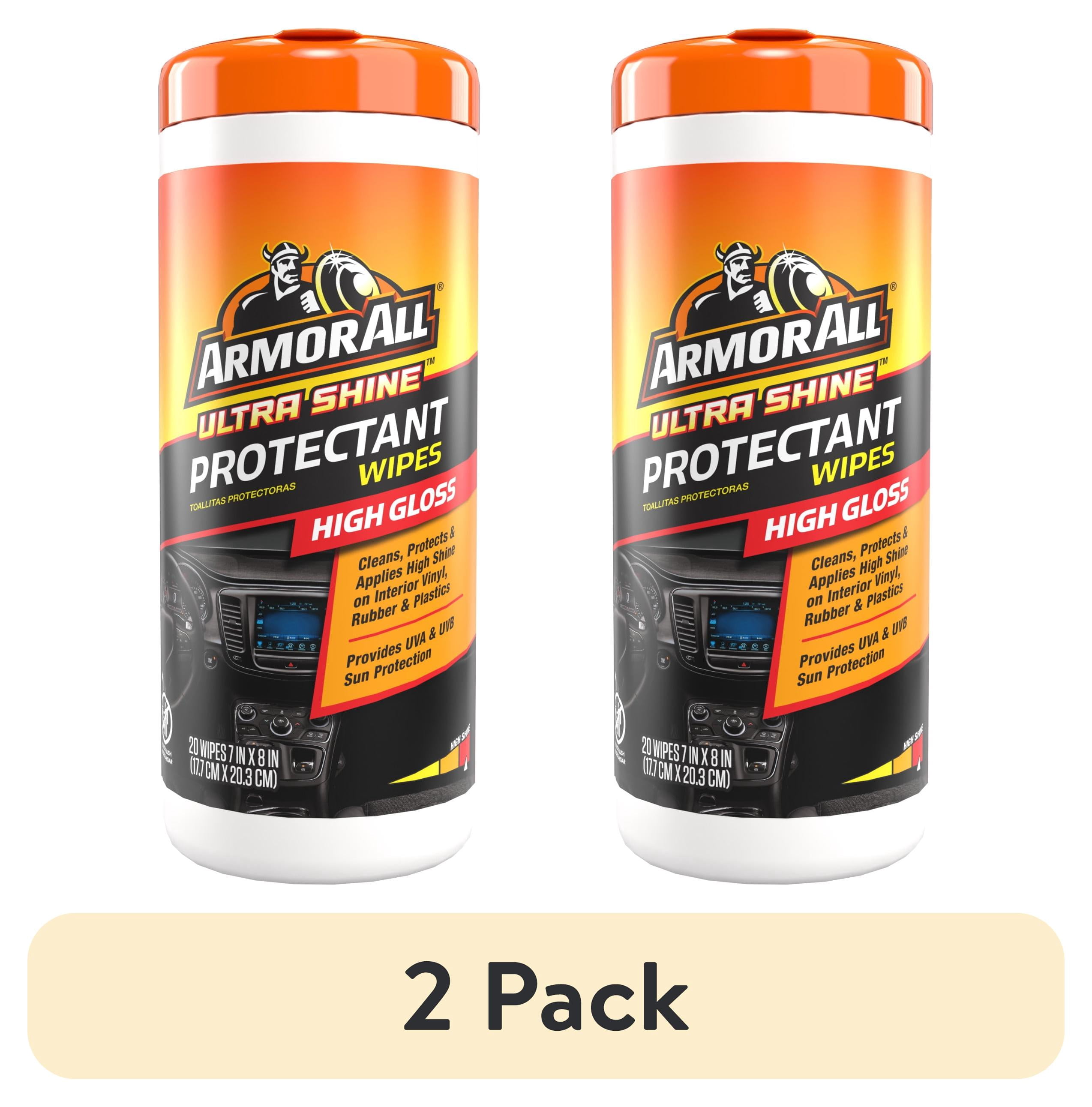 (2 pack) Armor All Ultra Shine Car Protectant Wipes, High Gloss, 20 Count